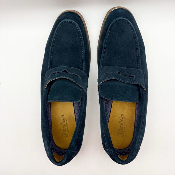 Florsheim Mens Rucci Penny Loafers US 11 M Navy Suede Slip On GUC main image 4